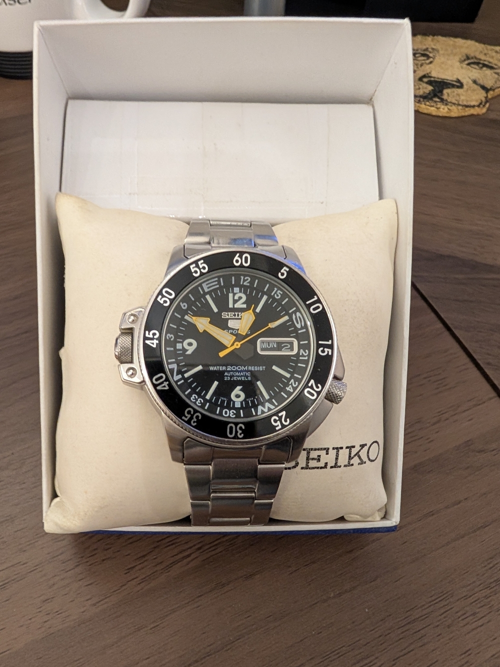 Seiko 5 Men's Stainless Steel Dive Automatic Watch - Black Dial